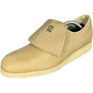 VTG 1984 Ultra-Joys FOOTJOY Leather Lite-Spike Golf Shoes Beige Women's Size 7M
